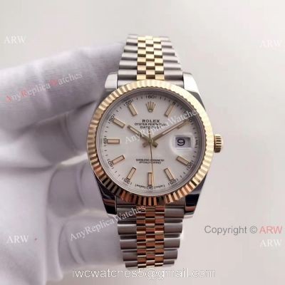 (EW) AAA Rolex Datejust 2 2-Tone White Dial 41mm Replica Watch ETA3255 1