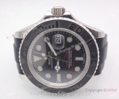 Copy Rolex Yachtmaster Watch SS Case Rubber Watch 1