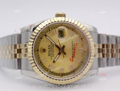 Rolex Datejust Jubilee 2-Tone Arabic Markers Watch Rolex 16233 Fake 1
