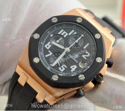 Cheap Audemars Piguet Replica Watches Japan Grade Royal Oak Offshore Rose Gold /Rubber Band 1