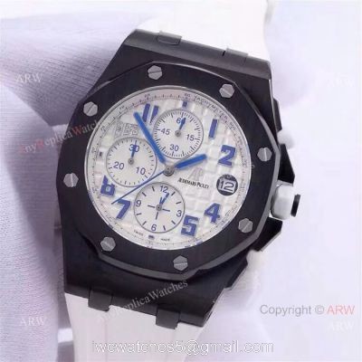 Low Price Audemars Piguet Royal Oak Offshore Chronograph Watch White Rubber Strap 1