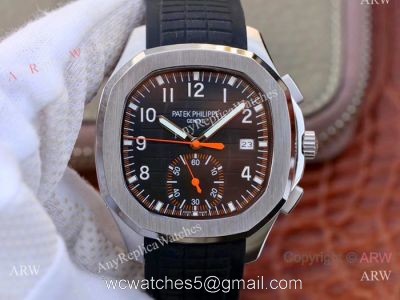 Swiss Replica Patek Philippe 5968A Aquanaut Watch SS Black Chronograph Dial 1