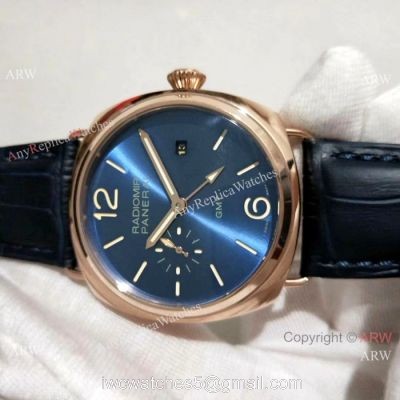 Rose Gold Panerai Radiomir GMT Rose Gold Blue Dial Watch PAM598 1