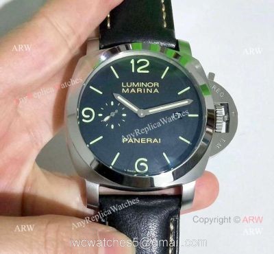 Buy Fake Panerai Watch Luminor Marina Pam 312 Black Leather Wrist 1