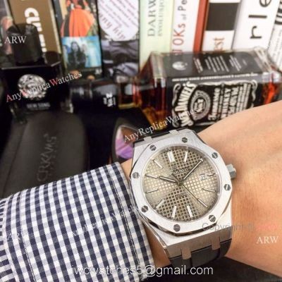 Audemars Piguet Royal Oak Fake Watches 43mm SS Black Rubber Bracelet 1