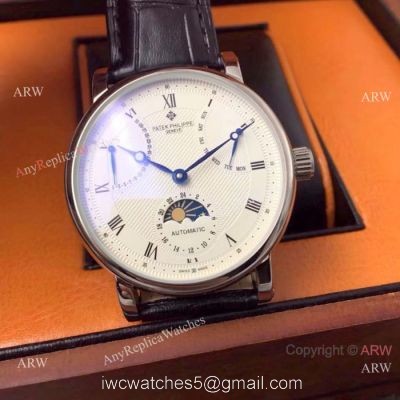 Fake Patek Philippe Geneve Complications Moonphase Copy Watch White Face 1