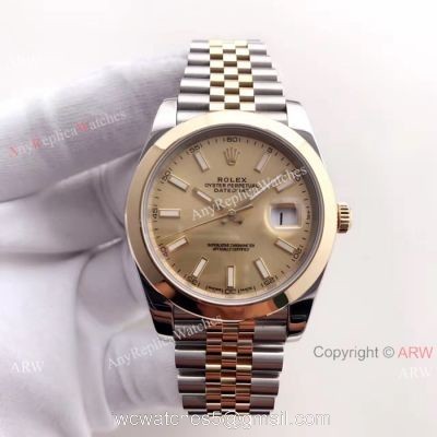 (EW) ROLEX Datejust 2 Replica Watch Gold Stick Markers ETA3255 1