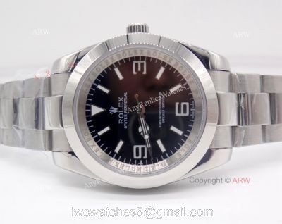 Rolex Explorer Men 40mm Watch Black Face Stainless Steel Replica Watch 1