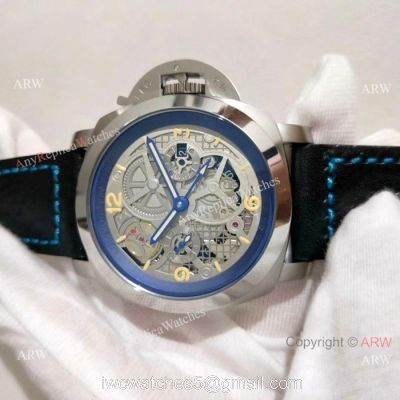 AAA Replica Panerai Luminor GMT 47MM Watch SS Skeleton 1
