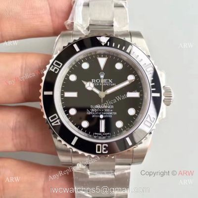 Swiss ETA3135 Rolex Submariner NO DATE Black Dial Watch Noob Factory Watches 1