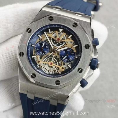 Fake Audemars Piguet Royal Oak Offshore SS Blue Watches with Super Luminous 1