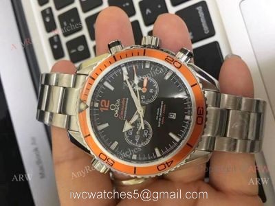 Omega Seamaster 600m Chronograph Watches SS Orange Unidirectional Bezel 1