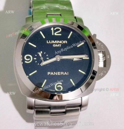 Replica Luminor GMT PAM 320 Panerai Bracelet Stainless Steel Watch 1