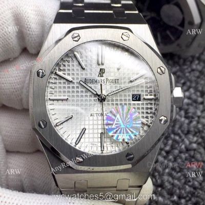 AAA Quality Audemars Piguet Royal Oak Stainless Steel Watches Silver Dial 1