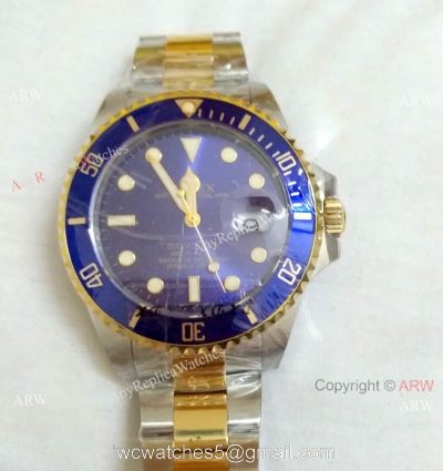 NOOB FACTORY 41MM ROLEX SUBMARINER WATCHES TWO TONE BLUE BEZEL 1