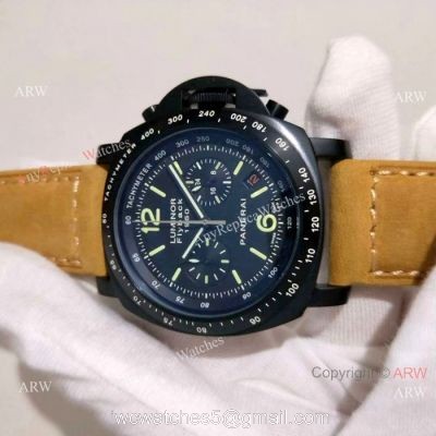 Panerai Luminor Flyback Chronograph Copy Watch Black Case 1