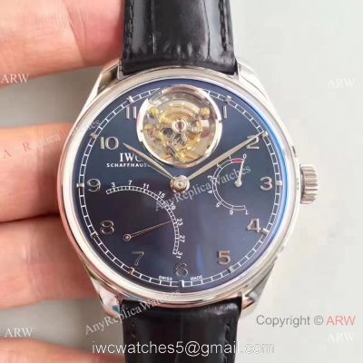 IWC Portugieser Tourbillon MysteRe ReTrograde Fake Watch Blue Face SWISS Grade 1