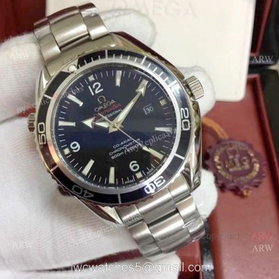 AAA Quality Copy Omega Seamaster Stainless Steel Black Watches 1
