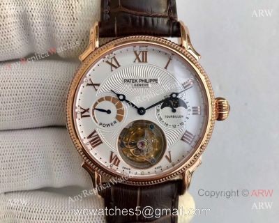 Swiss Copy Patek Philippe Tourbillon Moonphase Power Reserve Watch 42mm 1