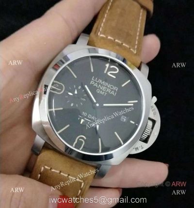 AAA Replica Luminor Panerai 10-Days GMT PAM 533 Watch Brown Leather Band 1