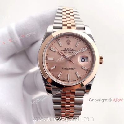 (EW) Rolex Everose Replica Watch 41mm Datejust II Rose Gold Dial Smooth Bezel 1