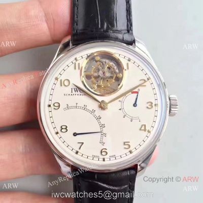 Swiss Grade IWC Tourbillon MysteRe ReTrograde Replica Watch Gold Arabic 1