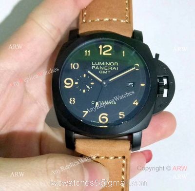 Copy Panerai Luminor GMT PAM0441 Watch Black Steel 44mm 1