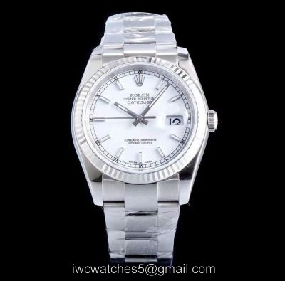 AR Factory Swiss ETA3135 Copy Rolex Datejust 904L Steel White Face Watch 1