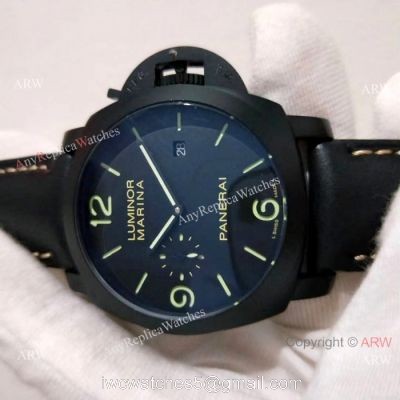 All Black Panerai Luminor Marina Replica Watch PAM00312 1