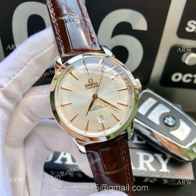 Fake Omega Seamaster Co-Axial SS Silver dial watches Automatic Movement 1