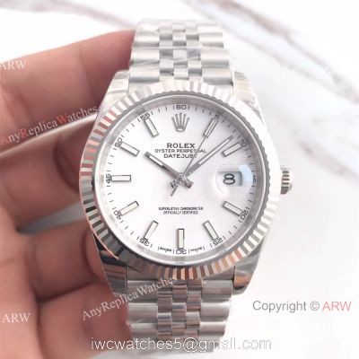 (EW) Swiss ETA3235 Rolex Datejust II SS White Face Replica Watch DJII 41mm 1