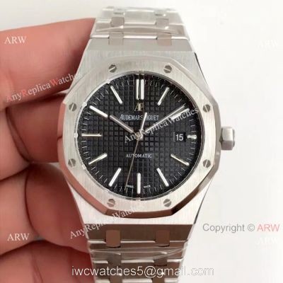 Fake Audemars Piguet Royal Oak Stainless Steel Black Watches 41mm Perfect Gifts 1