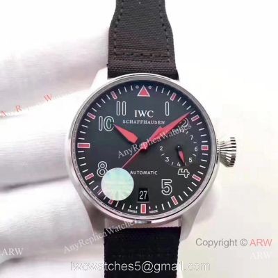 IWC Big Pilots 7 days Muhammad Ali Replica Ss Black Nylon Watch 1