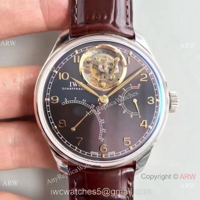 IWC Portugieser Tourbillon SS Slate-coloured Dial Replica Watch Swiss Grade 1