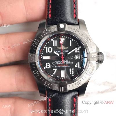 Replica Swiss Breitling Avenger 2 Seawolf Watch Black Arabic Dial 1