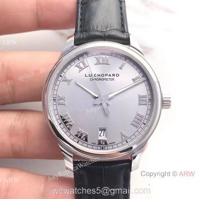 Swiss Classic Chopard L.U.C 9015 Watch SS Gray Roman Markers 1
