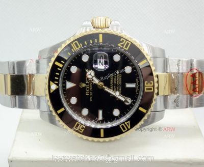 High Quality Replica 41mm Rolex Submariner Watches Two Tone Black Ceramic Men 1