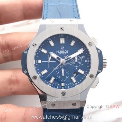 Swiss Grade Knock off Hublot Big Bang 4100 watch SS Blue Gummy Strap 1