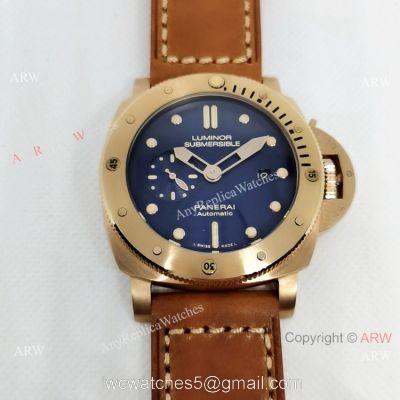 Best Replica Panerai Luminor Submersible ROSE GOLD Black Dial Watch PAM 671 1