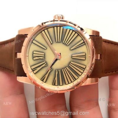 Newest Copy Roger Dubuis Excalibur Rose Gold Watch Swiss RD622 1