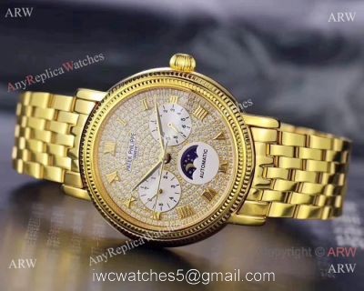 Swiss Patek Philippe grand complications 9100 Watch Full Diamond Dial 1