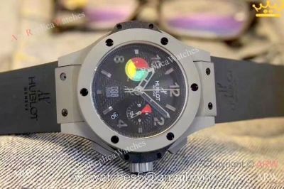 Replica Hublot Big Bang Chrono 45mm Watch Black Rubber Strap 1