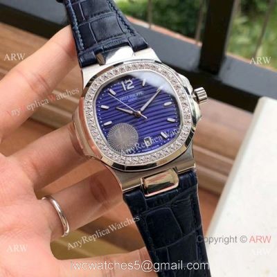 Swiss Patek Philippe Nautilus 7118 Watches SS Blue Dial Blue Strap 1