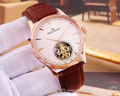 High Quality Jaeger-LeCoultre Flying Tourbillon Watch Rose Gold White Dial 1