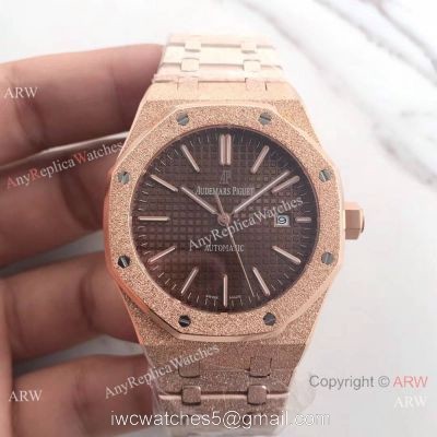 JF Copy Audemars Piguet Royal Oak 41mm Watch Frosted Gold Watch Case 1