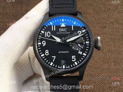 Replica IWC Big Pilot Le Petit Prince Black Case Rubber Strap 1
