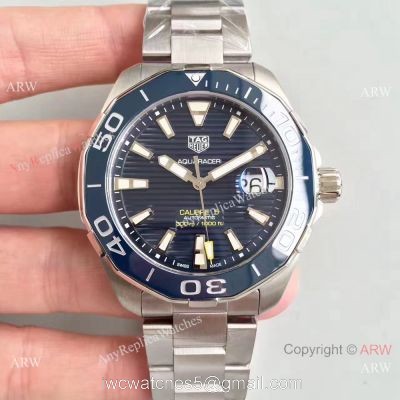 2018 Swiss Grade TAG HEUER Aquaracer Calibre 5 SS Blue Ceramic Watch 1
