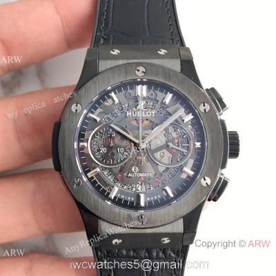 Swiss Hublot Big Bang Black Skeleton Dial Mens Watch Copy 7750 Valjoux 1