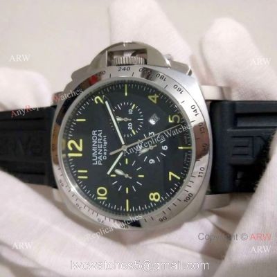 Copy Officine Panerai Firenze 1860 Quartz Watch SS Black Rubber Strap 1