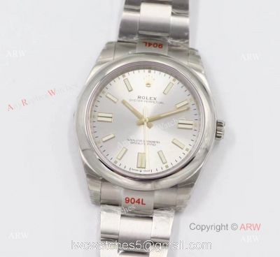 (EW) New Rolex Oyster Perpetual Silver Dial Men Watches 41mm 904L Swiss Replica 1